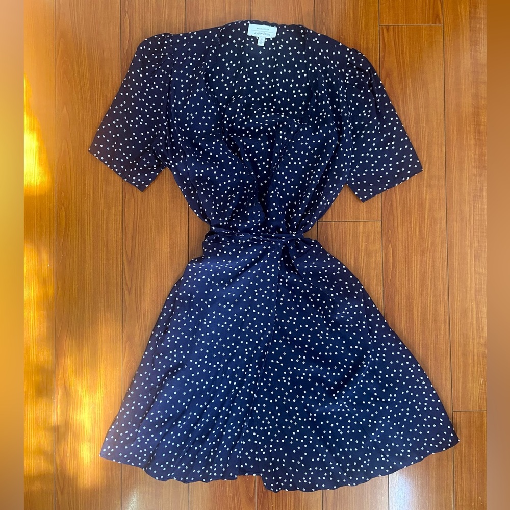 & Other Stories Blue Floral Wrap Dress